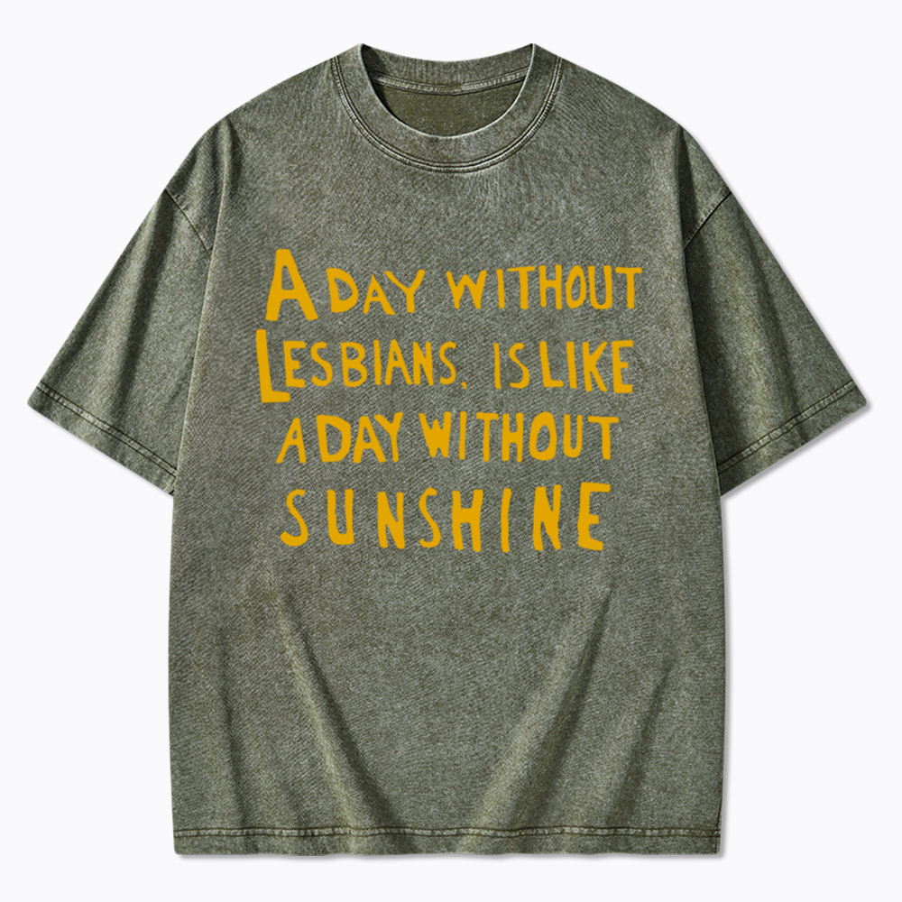 Day Without Sunshine Lesbian Washed T-Shirt