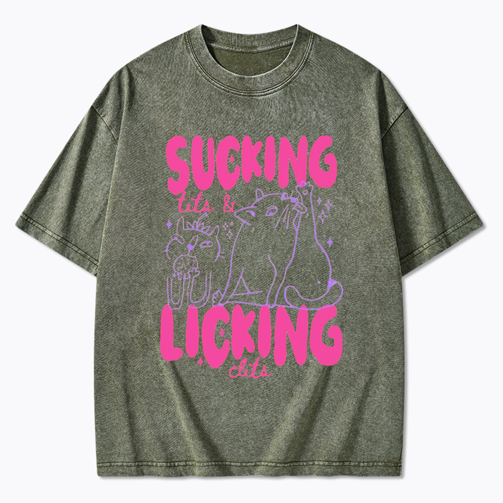 LGBT Lesbian Cat Lover Washed T-Shirt