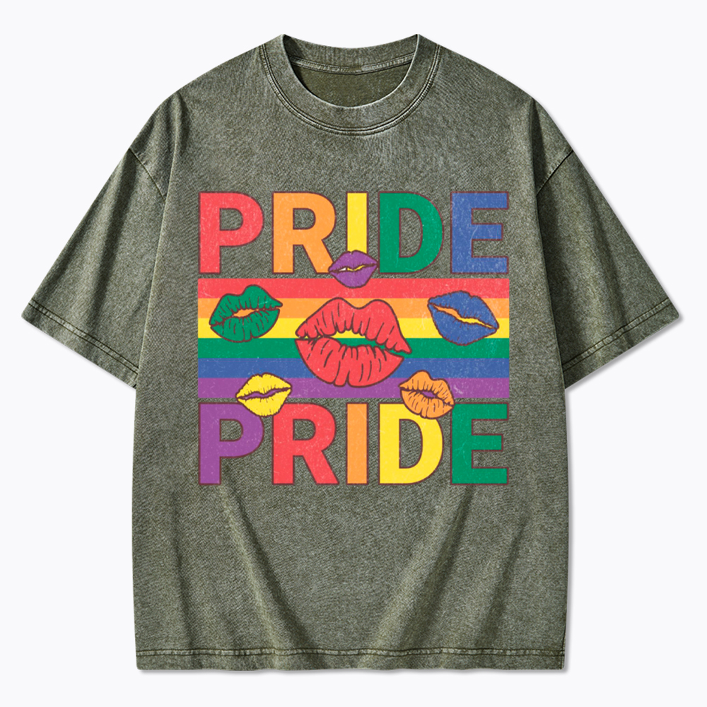 Pride Lips LGBTQ+ Washed T-Shirt