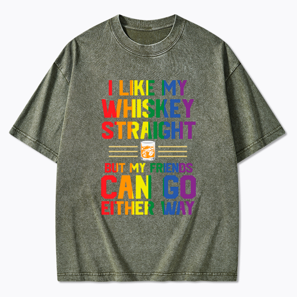 LGBTQ+ Straight Whiskey Washed T-Shirt