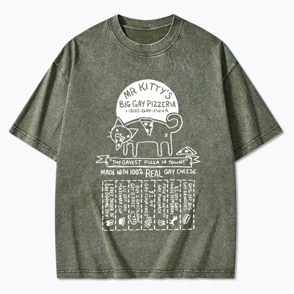 MR. KITTY’S BIG PIZZERIA Washed T-Shirt