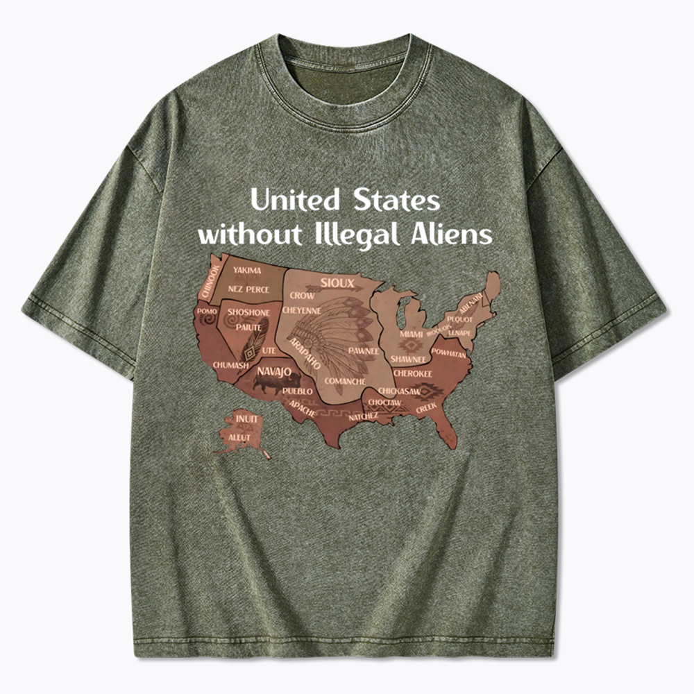 United States Without Illegal Aliens Washed T-Shirt