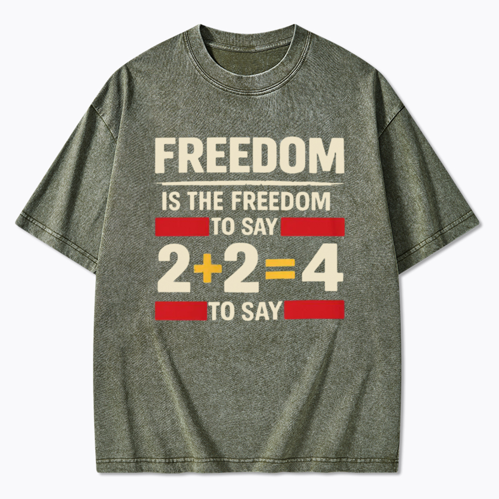Freedom 2+2=4 Washed T-Shirt