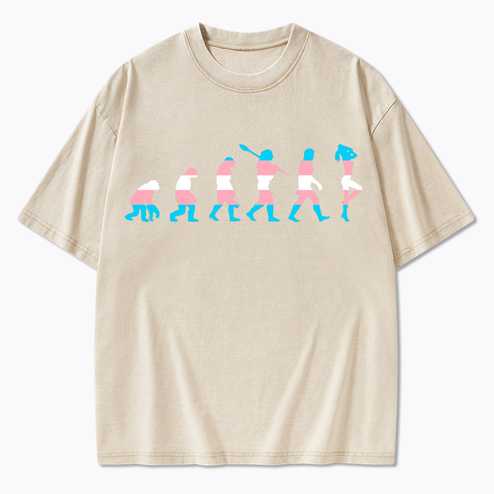 Trans Woman Evolution Washed T-Shirt