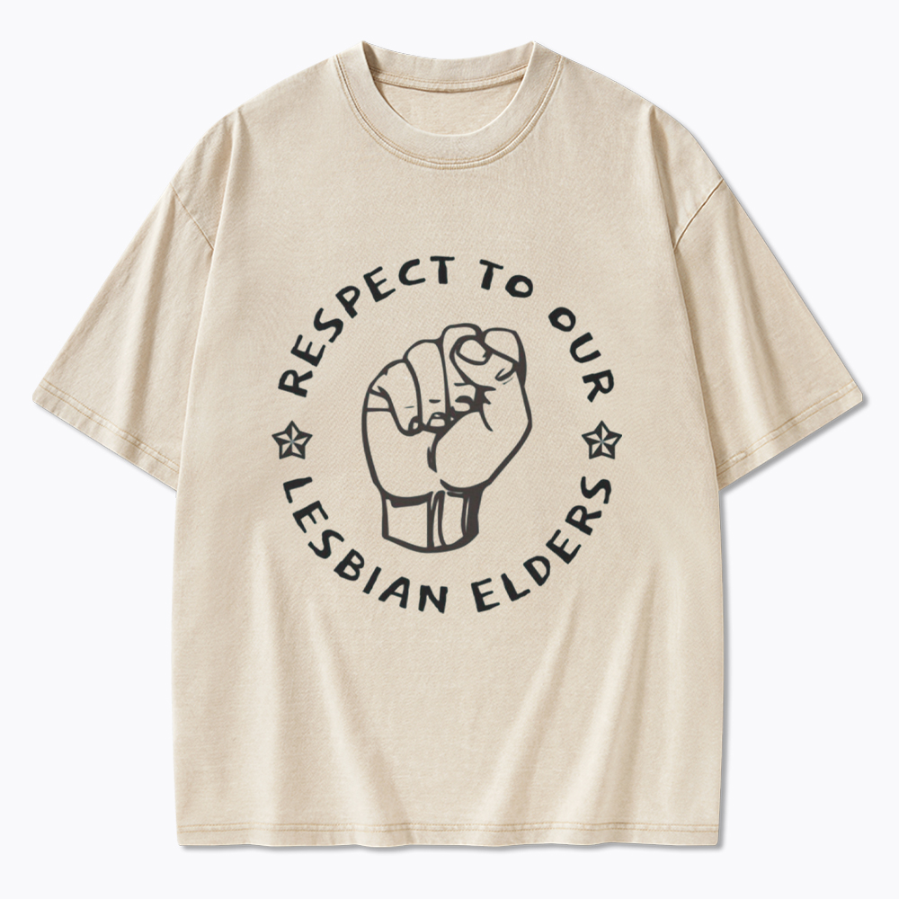 Respect to our Lesbian Elders Washed T-Shirt