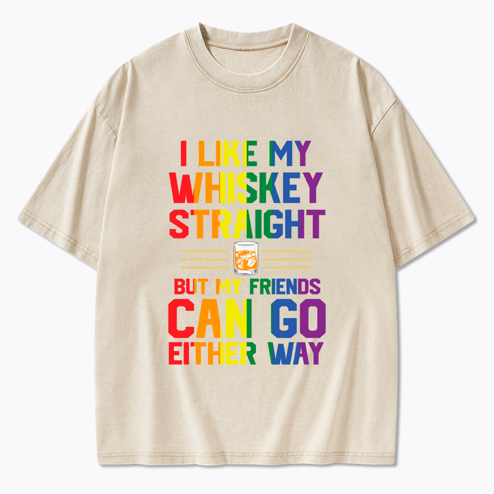 LGBTQ+ Straight Whiskey Washed T-Shirt