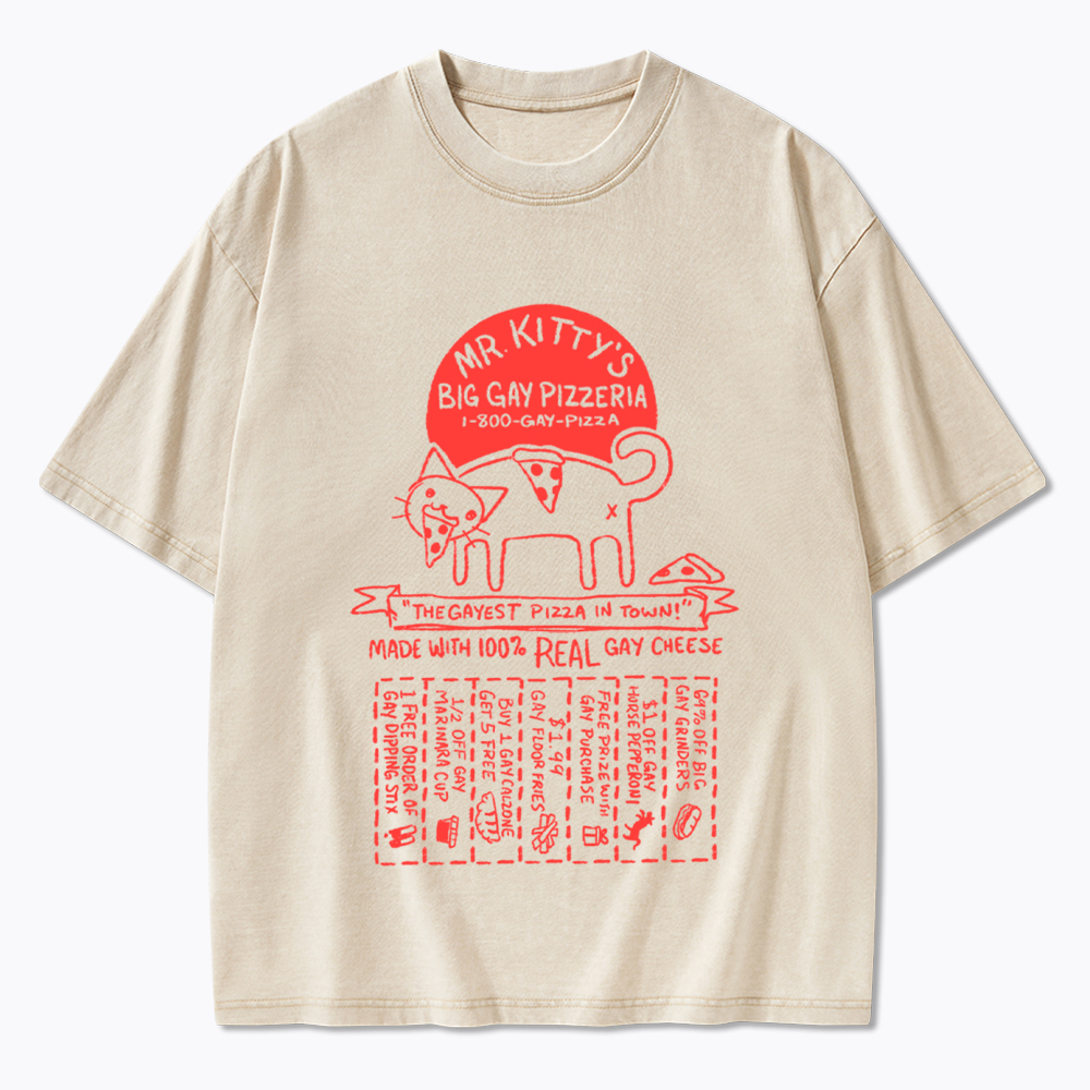 MR. KITTY’S BIG PIZZERIA Washed T-Shirt