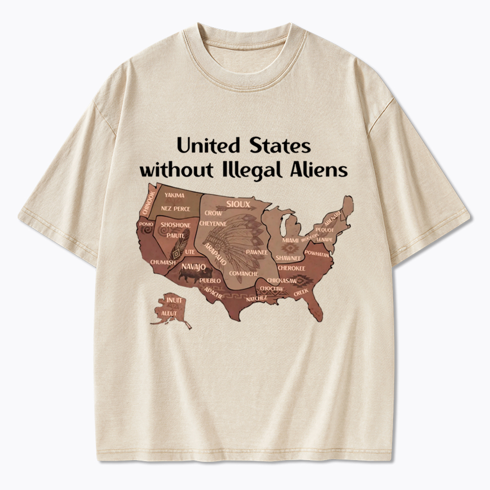 United States Without Illegal Aliens Washed T-Shirt