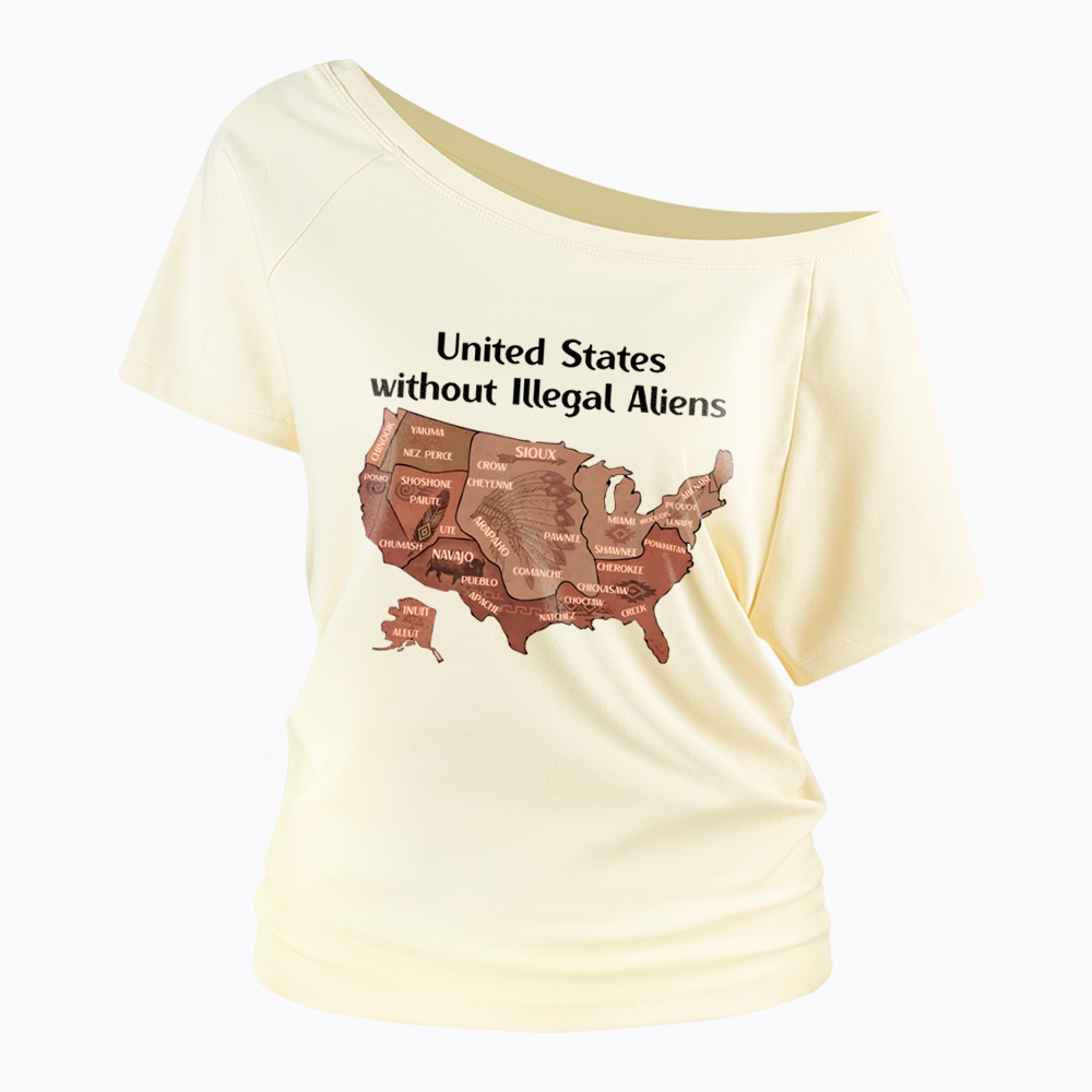 United States Without Illegal Aliens Off Shoulder T-Shirt