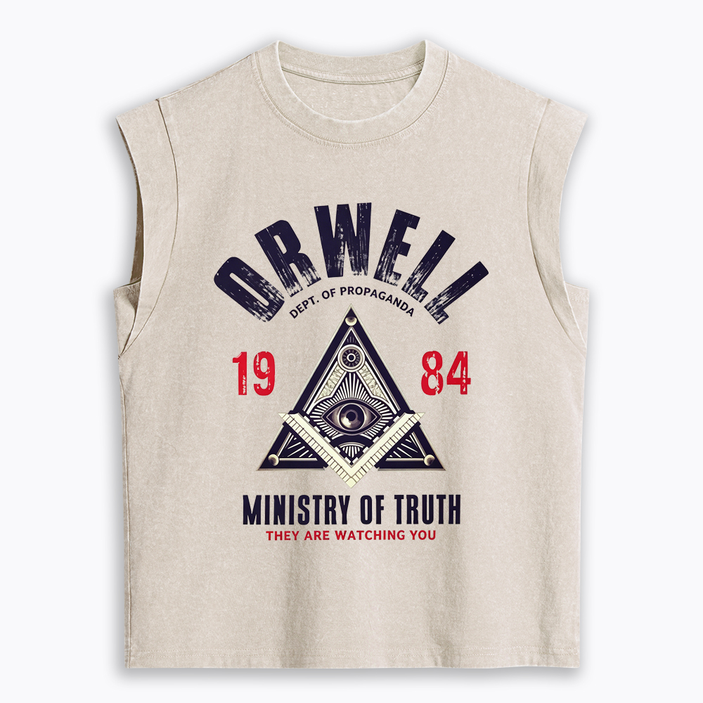 Department Of Propaganda Ministry Of Truth They Are Watching You Women's Washed Tank Top