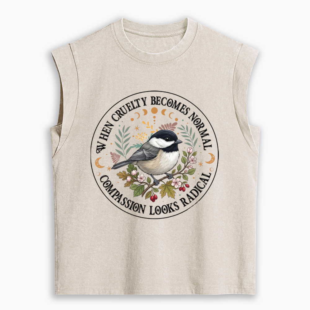 Compassion Looks Radical Women's Washed Tank Top