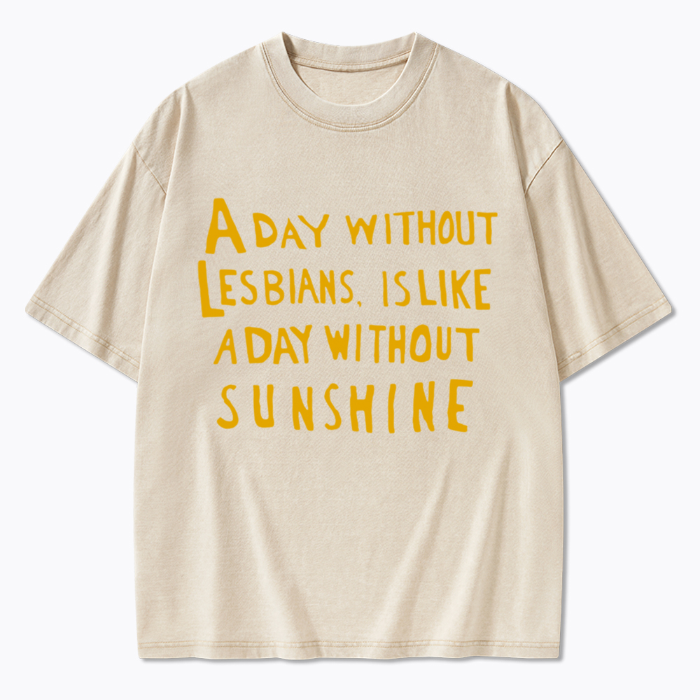 Day Without Sunshine Lesbian Washed T-Shirt