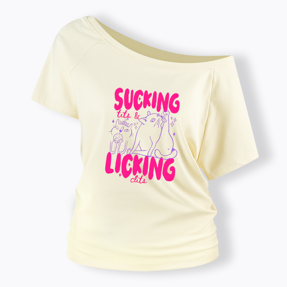 LGBT Lesbian Cat Lover Off Shoulder T-shirt