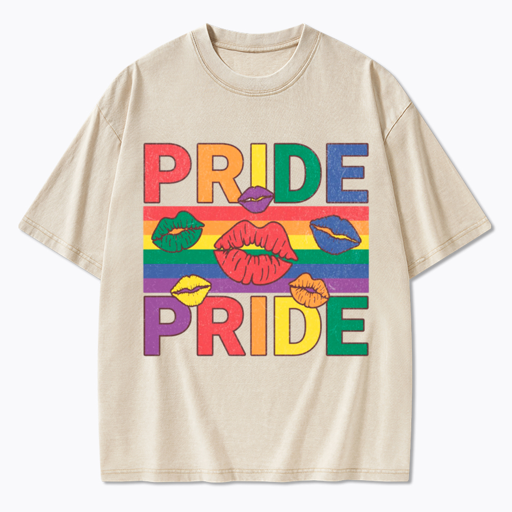 Pride Lips LGBTQ+ Washed T-Shirt