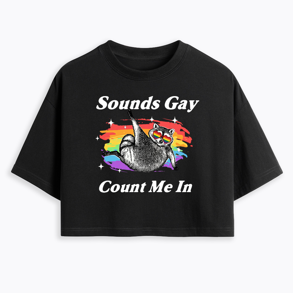 Sounds Gay Raccoon Pride  Cropped T-Shirt