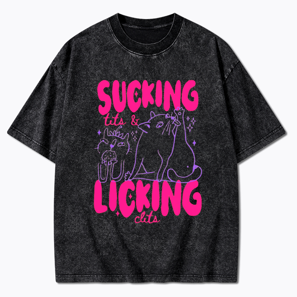 LGBT Lesbian Cat Lover Washed T-Shirt