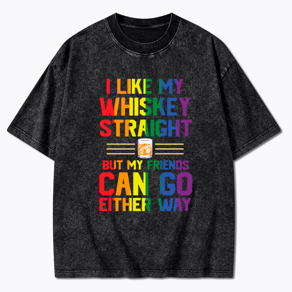 LGBTQ+ Straight Whiskey Washed T-Shirt