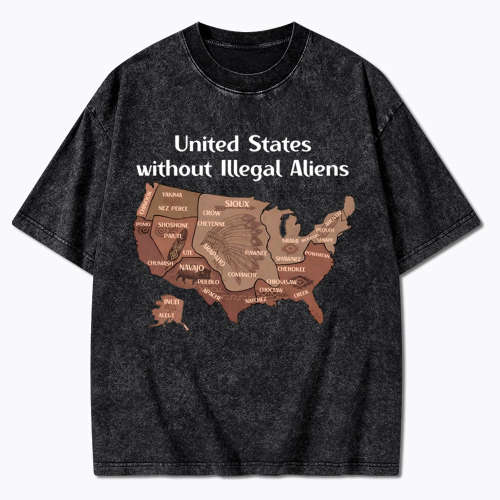 United States Without Illegal Aliens Washed T-Shirt