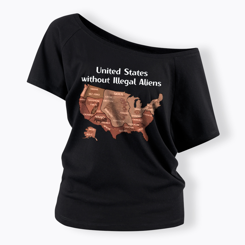 United States Without Illegal Aliens Off Shoulder T-Shirt