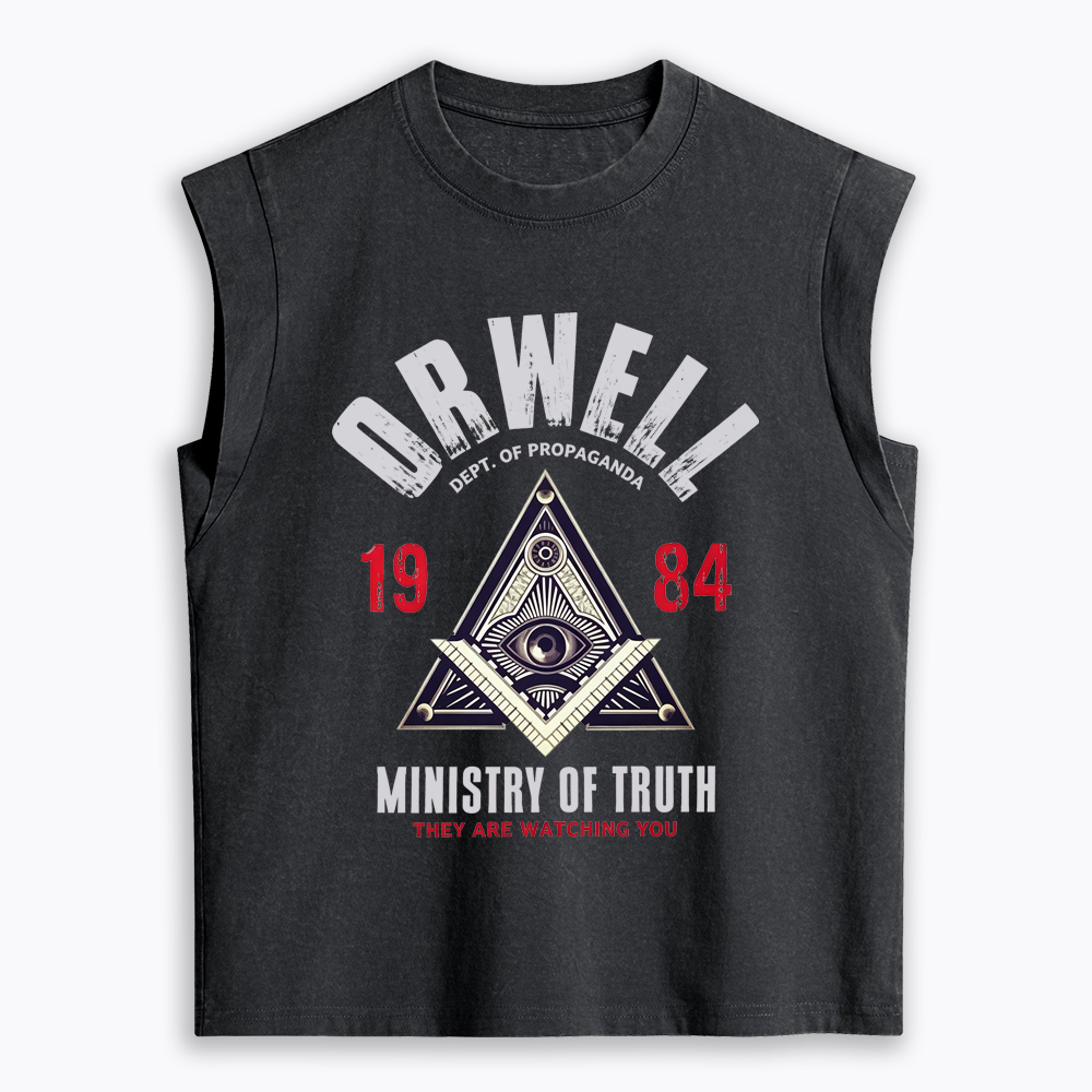 Department Of Propaganda Ministry Of Truth They Are Watching You Women's Washed Tank Top