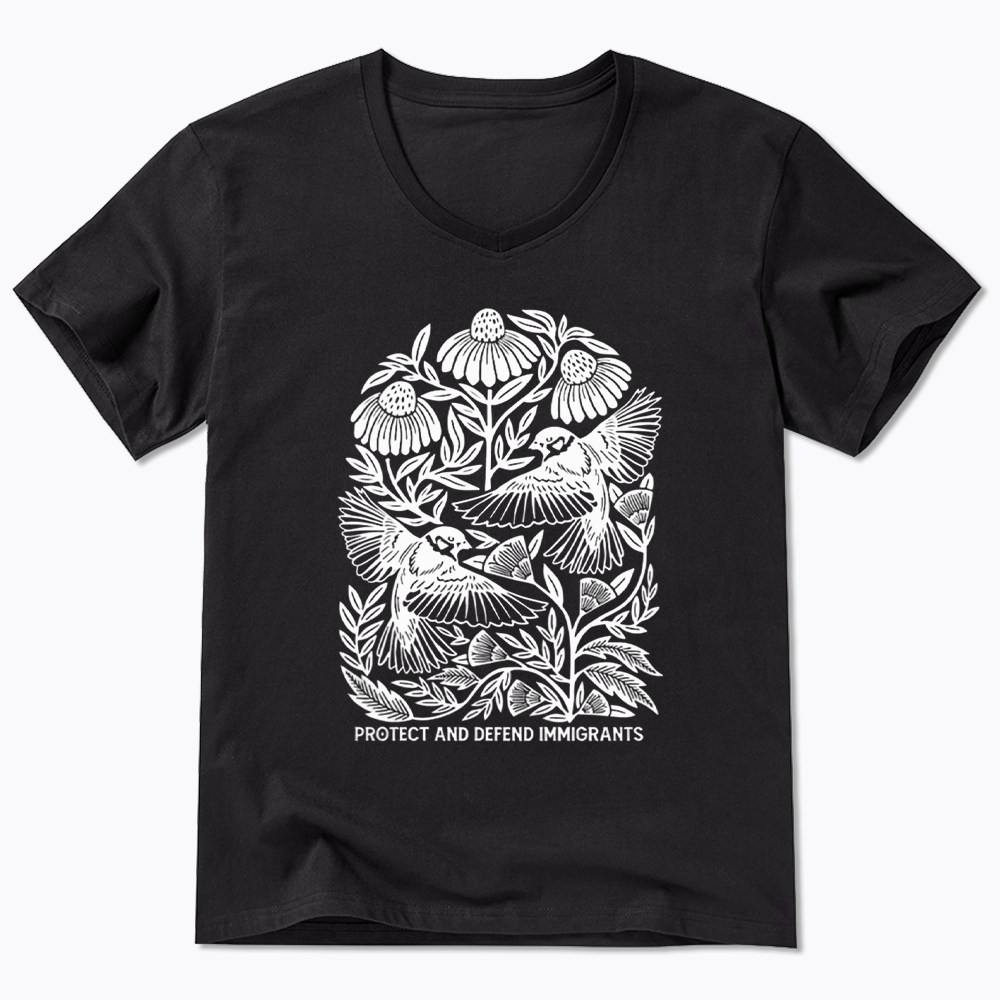 Protect and Defend Immigrants V-Neck Classic T-Shirts