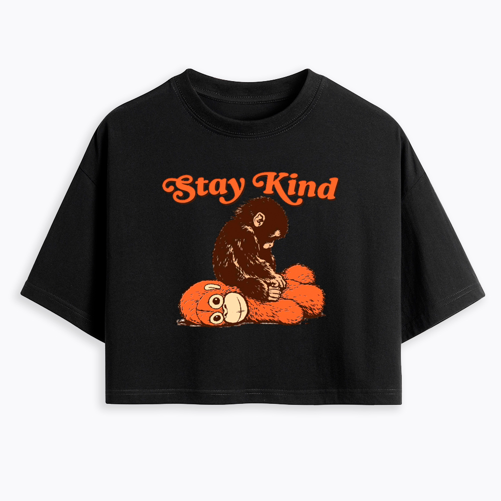 Punch Monkey Stay Kind Cropped T-Shirt