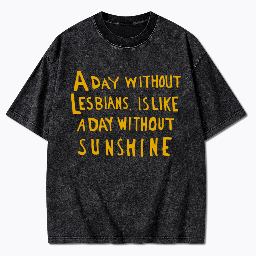 Day Without Sunshine Lesbian Washed T-Shirt