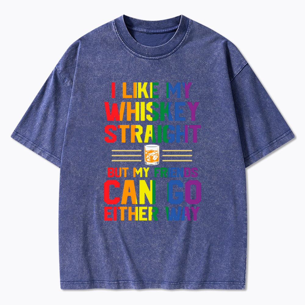 LGBTQ+ Straight Whiskey Washed T-Shirt