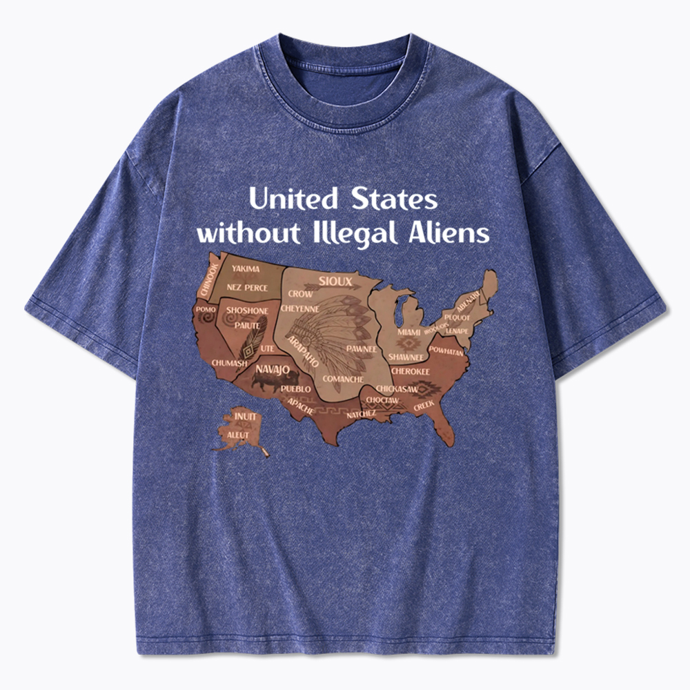 United States Without Illegal Aliens Washed T-Shirt
