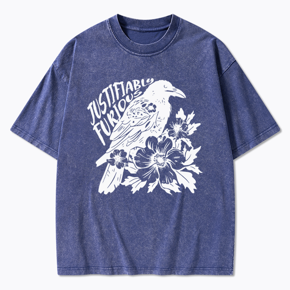 Justifiably Furious Raven Washed T-Shirt