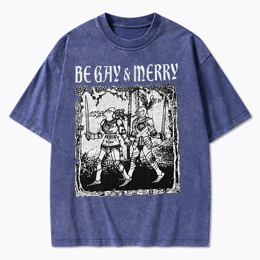 Merry Black Washed T-Shirts