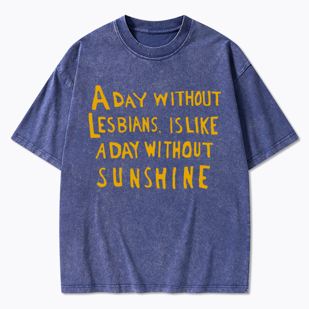 Day Without Sunshine Lesbian Washed T-Shirt
