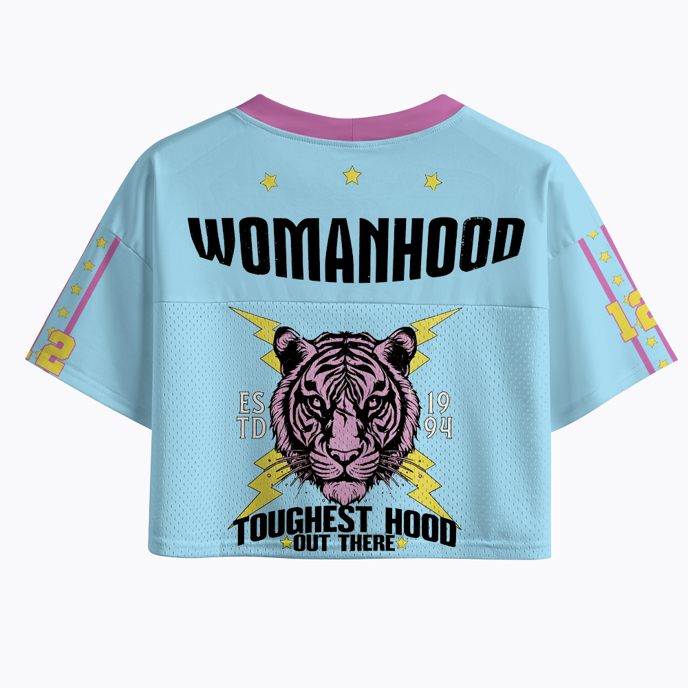 Womanhood Feminist Tiger Crop Sports Jersey