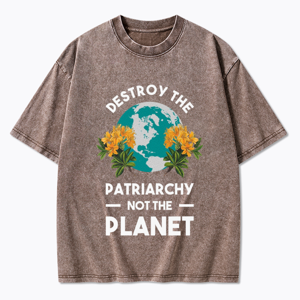 Destroy The Patriarchy Not The Planet Washed T-Shirt