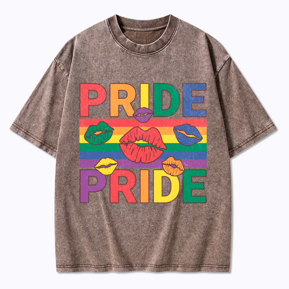 Pride Lips LGBTQ+ Washed T-Shirt