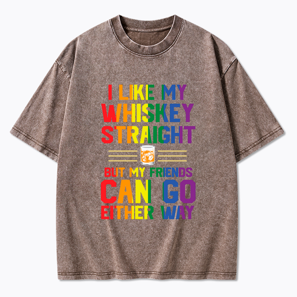 LGBTQ+ Straight Whiskey Washed T-Shirt