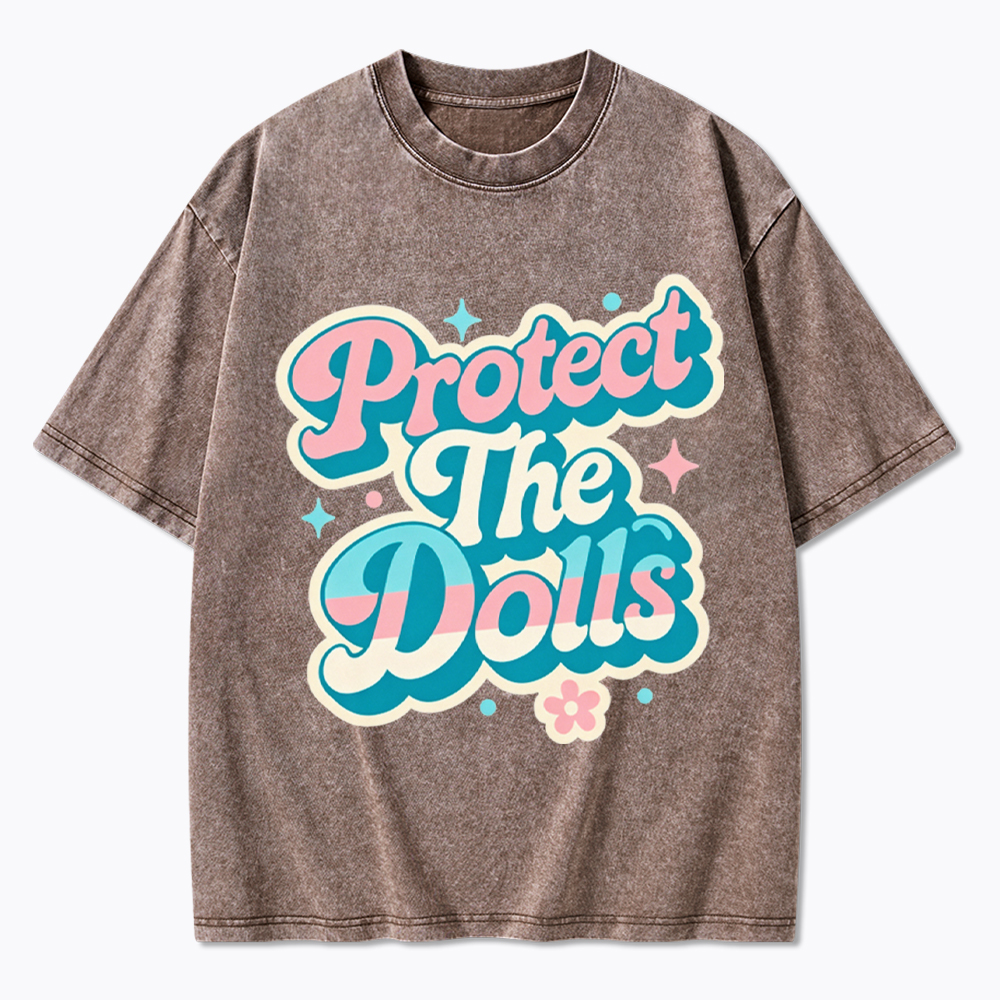 Protect The Dolls Transgender Pride Human Rights Washed T-Shirt