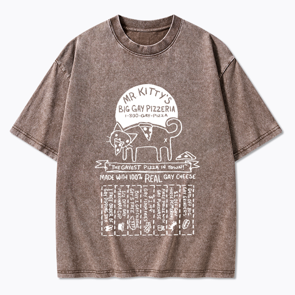 MR. KITTY’S BIG PIZZERIA Washed T-Shirt