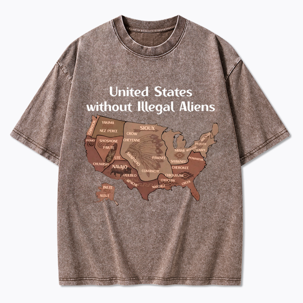 United States Without Illegal Aliens Washed T-Shirt
