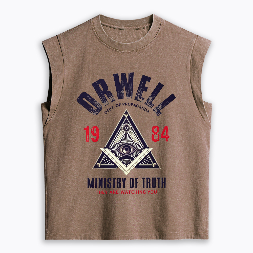 Department Of Propaganda Ministry Of Truth They Are Watching You Women's Washed Tank Top