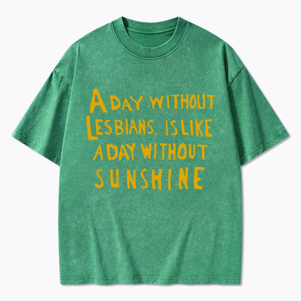 Day Without Sunshine Lesbian Washed T-Shirt