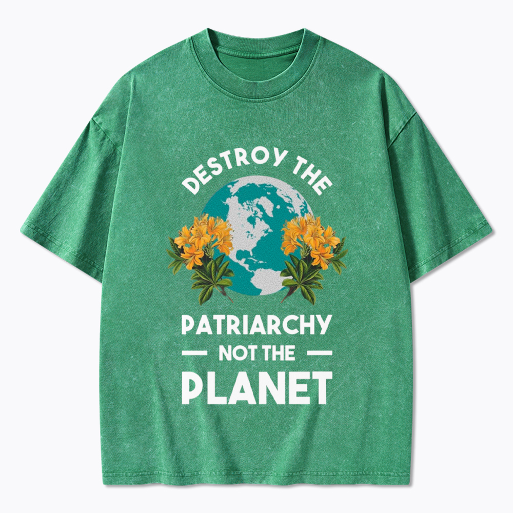 Destroy The Patriarchy Not The Planet Washed T-Shirt