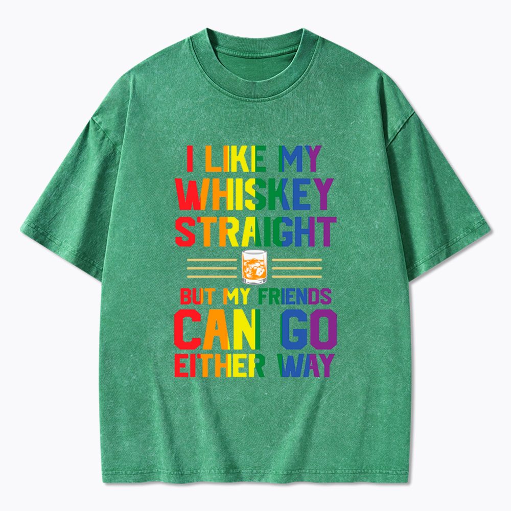 LGBTQ+ Straight Whiskey Washed T-Shirt