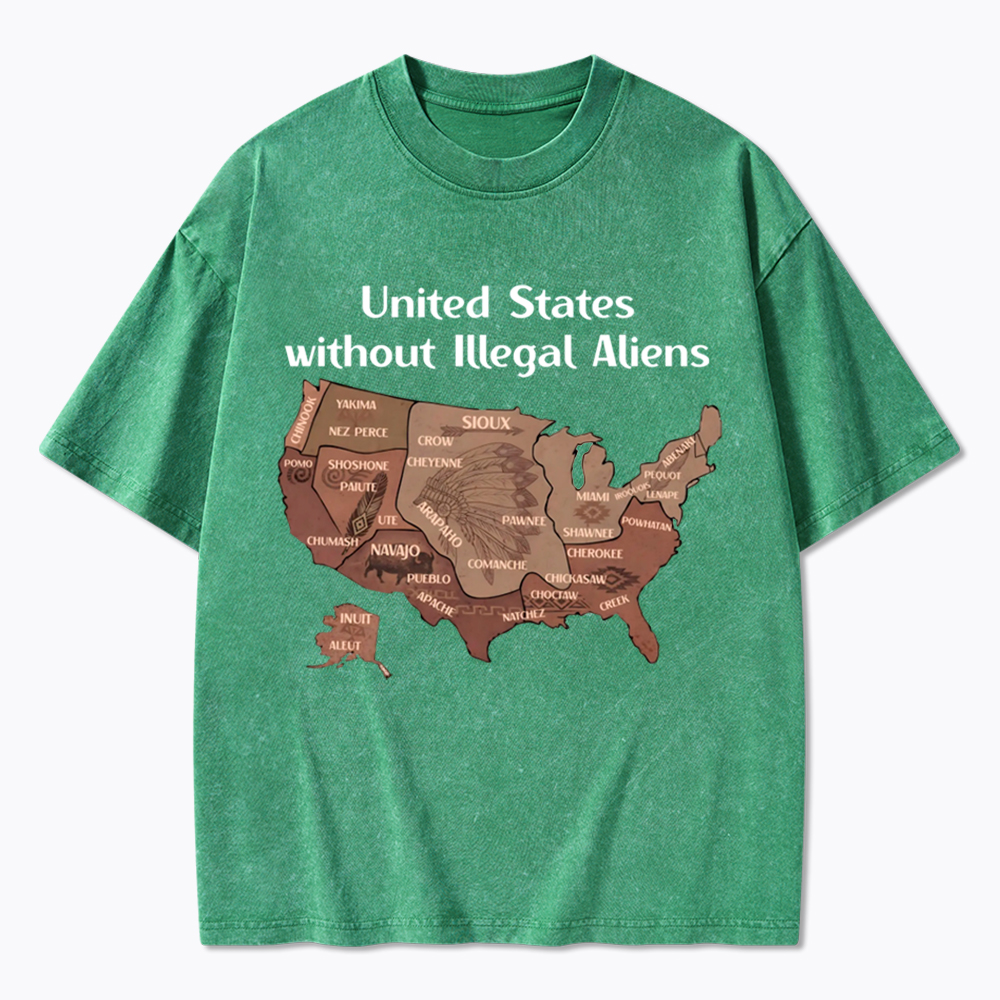 United States Without Illegal Aliens Washed T-Shirt