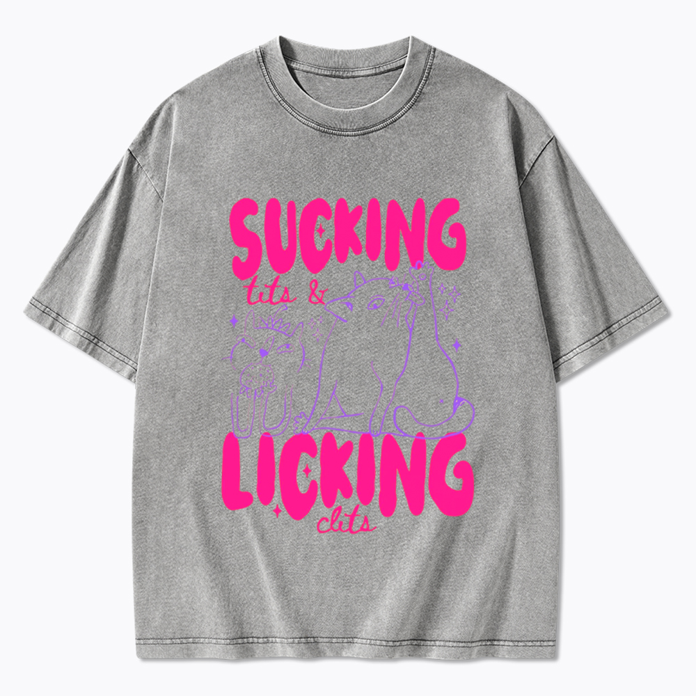 LGBT Lesbian Cat Lover Washed T-Shirt