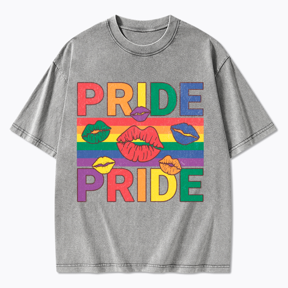 Pride Lips LGBTQ+ Washed T-Shirt