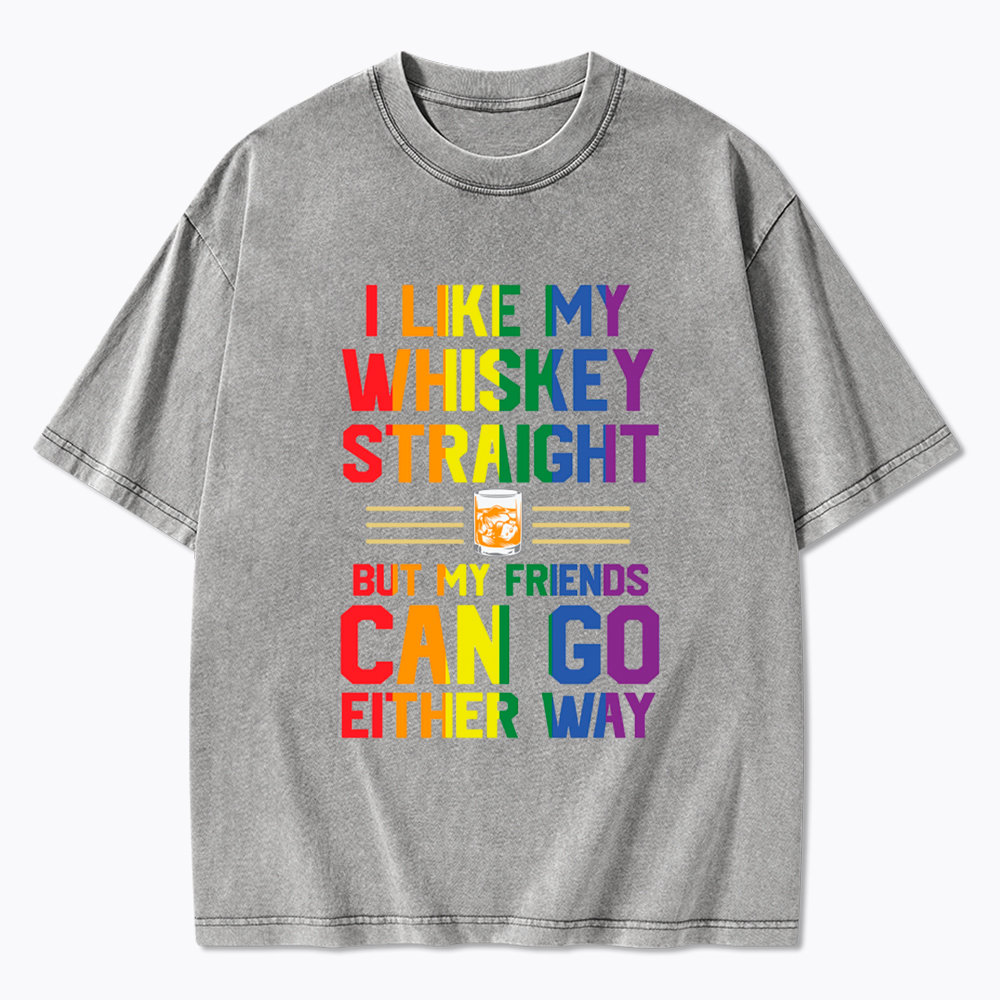 LGBTQ+ Straight Whiskey Washed T-Shirt