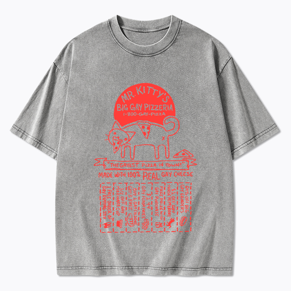 MR. KITTY’S BIG PIZZERIA Washed T-Shirt