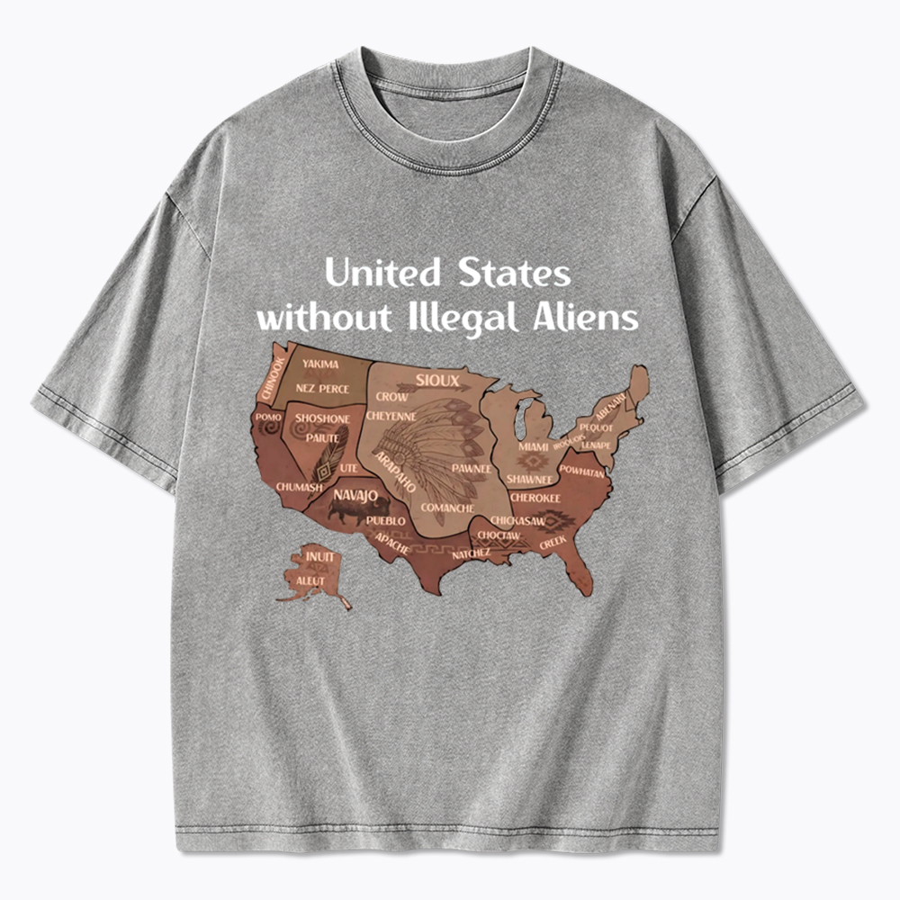 United States Without Illegal Aliens Washed T-Shirt