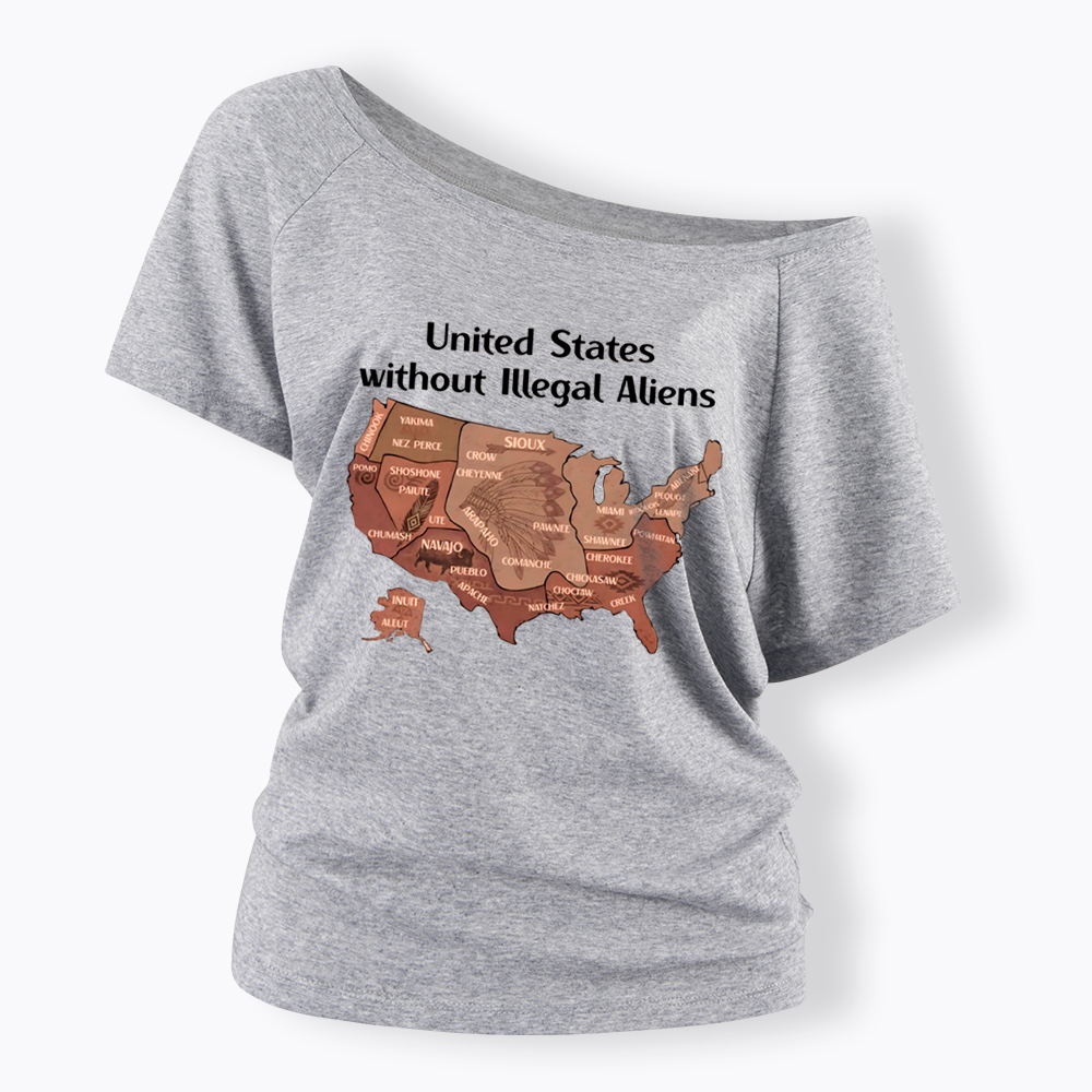 United States Without Illegal Aliens Off Shoulder T-Shirt
